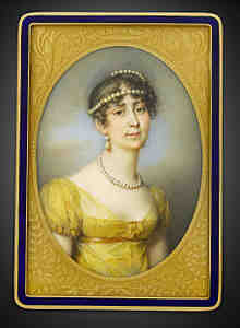 josephine, portrait, gold, box